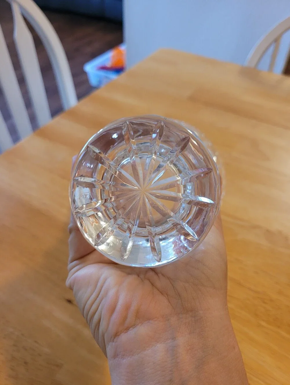 Vintage Crystal Bohemian Floral Cut Vase